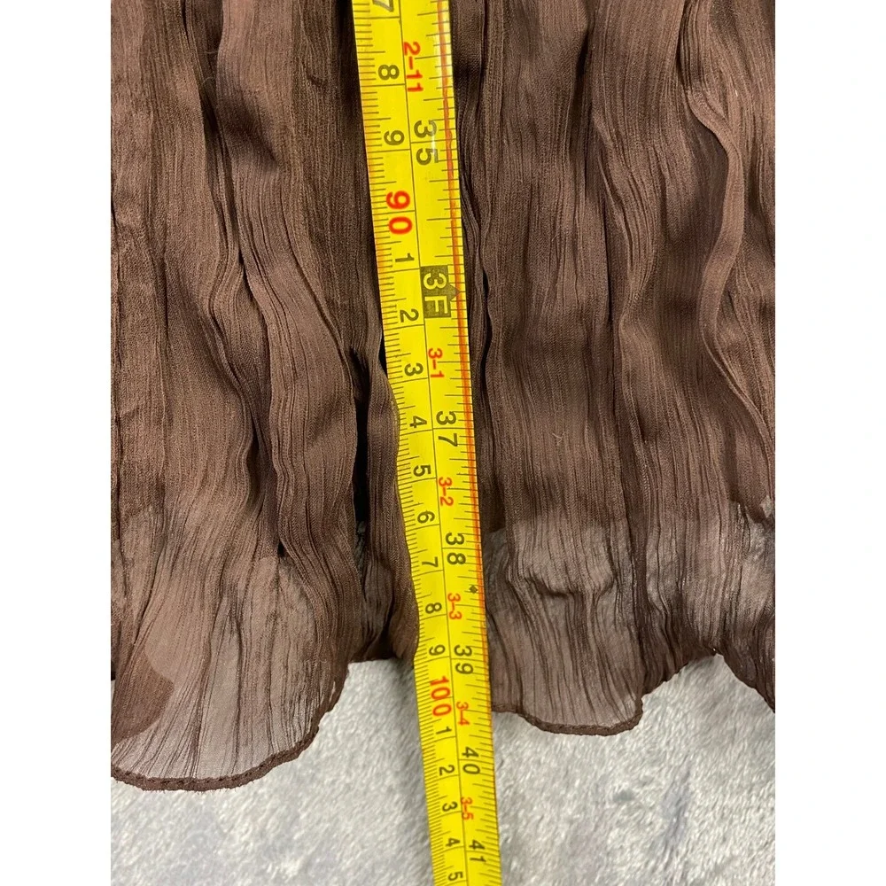 ECHO SCARF Brown Sequin Trim‎ Art to wear Artsy Lightweight Semisheer Bohemian